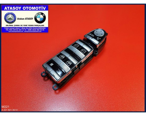MERCEDES W221 SOL ÖN CAM DÜĞMESİ A2218215251 A2218215151 A2218215051 A2218214951 A2218214051 A2218213951 A2218213851 A2218213751 A2218212751 A2218212651 A2218212551 A2218212451